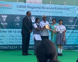 CBSE REGIONAL SCIENCE EXHIBITION - G. Eesanvi of Class VIII & Anjali Nanduri of Class VII qualified for the Nationals in Junior Category