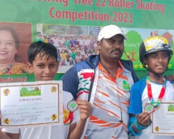 Rakshan Raj & Lokesh of Class VII in Growing Tree Skating Competition