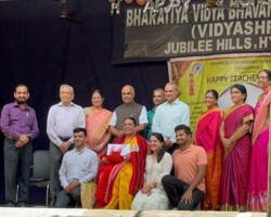 Smt. Madhumathi from English Department – Received Bhavan’s Jindal Best Teacher Award - 2023