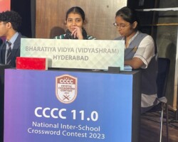 National Cryptic Crossword Competition – CCCC 11.0 - G. Sanjana & K Sai Pranavi Praagnya of Class IX secured the 4 th Position